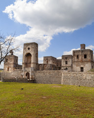 Fototapeta na wymiar 17th century castle Krzyztopor, italian style palazzo in fortezza, ruins, Ujazd, Poland