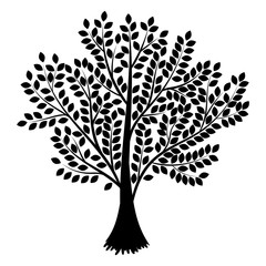 Fototapeta premium Tree. Abstract silhouette isolated on white background. Vector illustration