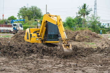 digger, Heavy Duty construction equipment working at work site