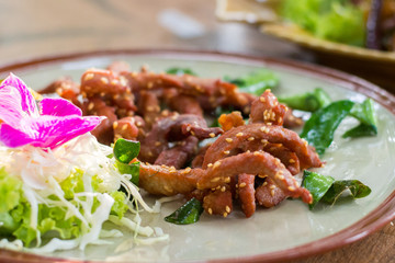 Fried Sun-dried pork.