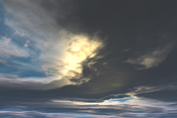 The sky and the sun. 3D rendering