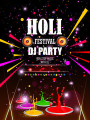 India Festival of Color Happy Holi DJ Party background