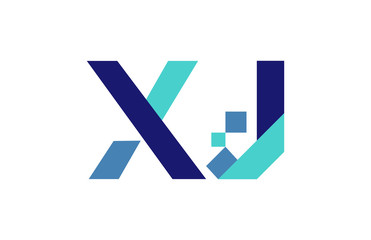 XJ Digital Ribbon Letter Logo 