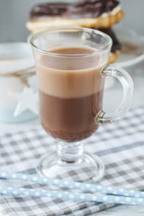 Hot liquid chocolate.
