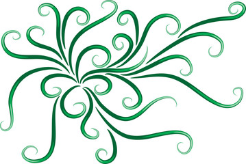 Calligraphic decorative elements with lines