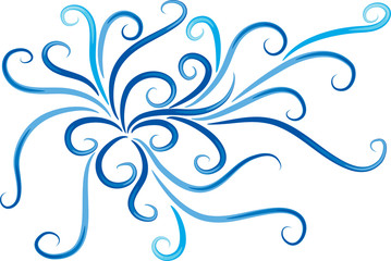 Calligraphic decorative elements with lines