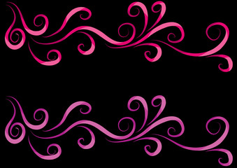 Calligraphic decorative elements with lines