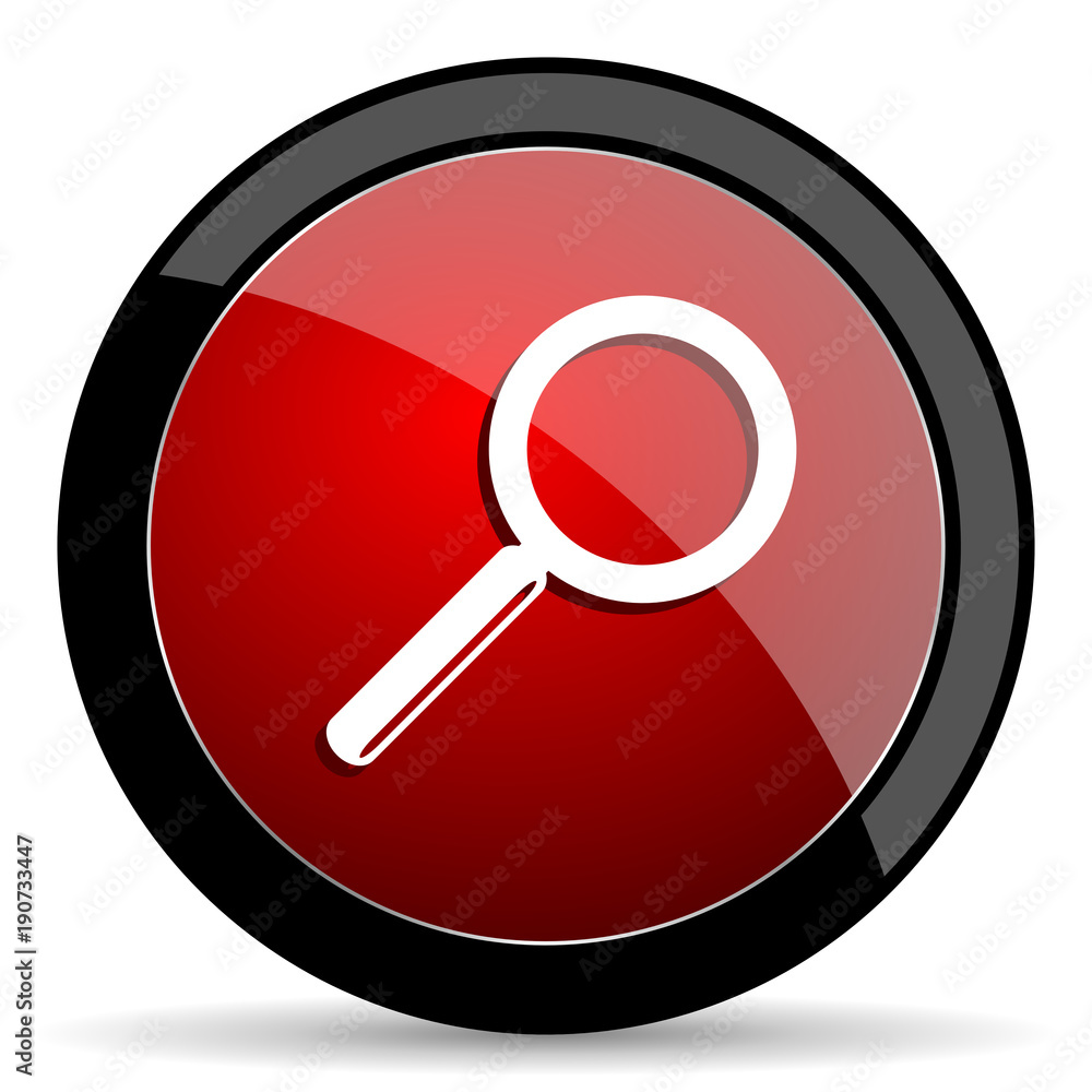 Leinwandbilder Search vector icon. Modern design red and black glossy web and mobile applications button in eps 10