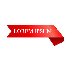 Beautiful colored ribbon. Realistic Ribbon with inscription: Lorem ipsum