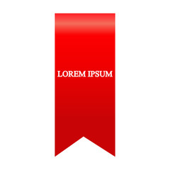 Beautiful colored ribbon. Realistic Ribbon with inscription: Lorem ipsum