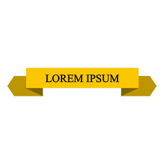 Beautiful colored ribbon. Realistic Ribbon with inscription: Lorem ipsum