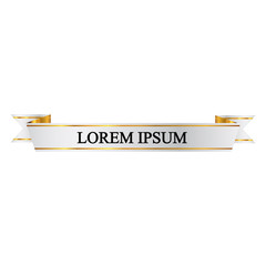Beautiful colored ribbon. Realistic Ribbon with inscription: Lorem ipsum