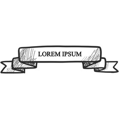 Beautiful colored ribbon. Realistic Ribbon with inscription: Lorem ipsum