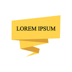 Beautiful colored ribbon. Realistic Ribbon with inscription: Lorem ipsum