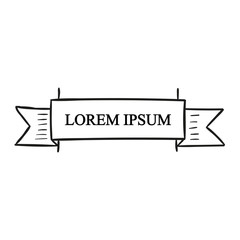 Beautiful colored ribbon. Realistic Ribbon with inscription: Lorem ipsum