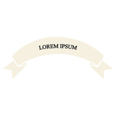 Beautiful colored ribbon. Realistic Ribbon with inscription: Lorem ipsum