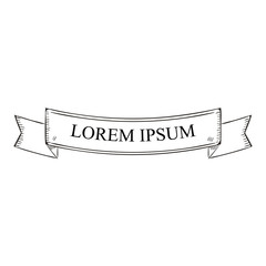Beautiful colored ribbon. Realistic Ribbon with inscription: Lorem ipsum
