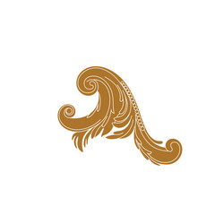 Vintage baroque ornament, corner. Retro pattern antique style acanthus. Decorative design element filigree calligraphy vector. - stock vector