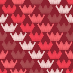 Seamless geometric pattern. The crown's texture. Scribble texture. Bright colors and simple shapes. Trendy seamless pattern designs.