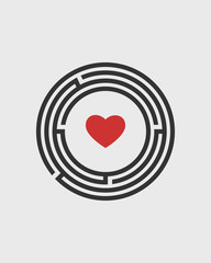 Circular maze with heart
