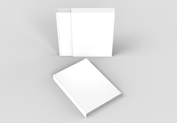 Slipcase book mock up isolated on soft gray background. 3D illustrating.