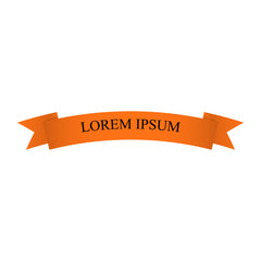 Beautiful colored ribbon. Realistic Ribbon with inscription: Lorem ipsum