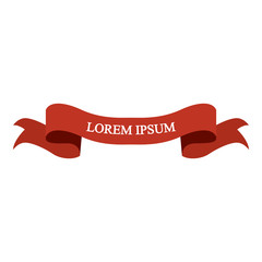 Beautiful colored ribbon. Realistic Ribbon with inscription: Lorem ipsum