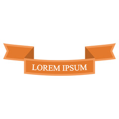 Beautiful colored ribbon. Realistic Ribbon with inscription: Lorem ipsum