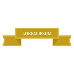 Beautiful colored ribbon. Realistic Ribbon with inscription: Lorem ipsum