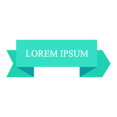 Beautiful colored ribbon. Realistic Ribbon with inscription: Lorem ipsum