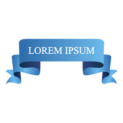 Beautiful colored ribbon. Realistic Ribbon with inscription: Lorem ipsum