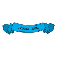 Beautiful colored ribbon. Realistic Ribbon with inscription: Lorem ipsum