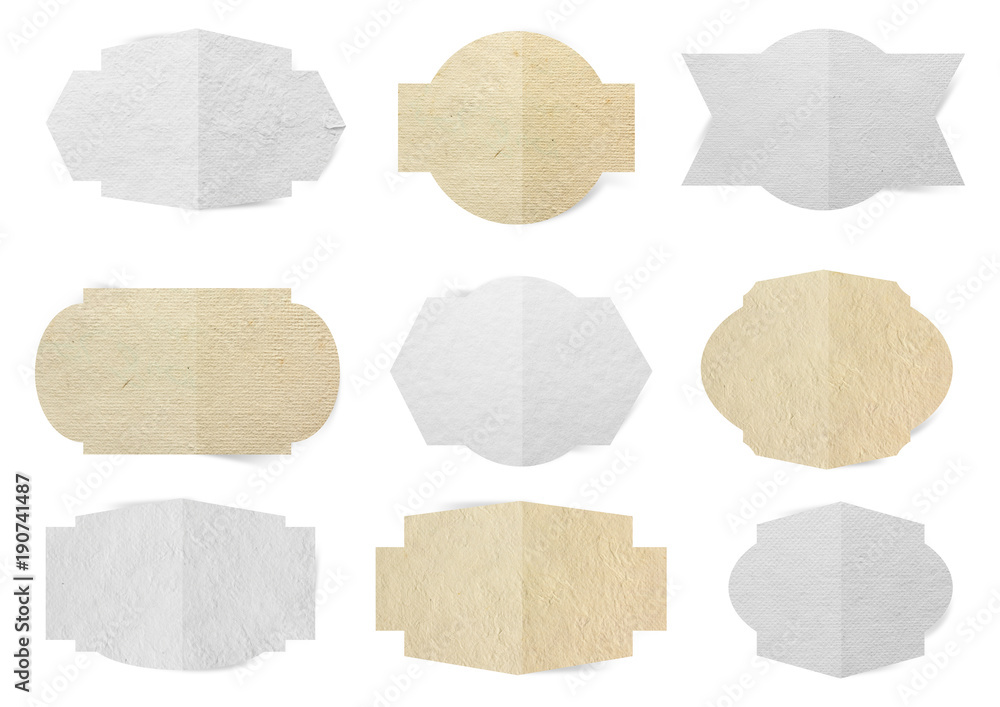 Leinwandbilder paper label isolated on white background, with objects clipping path for design work