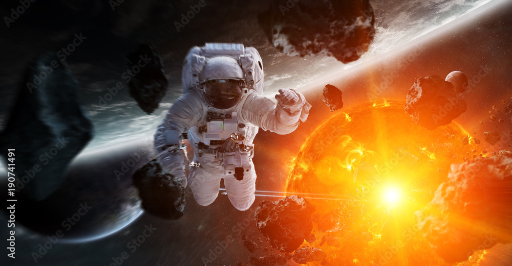 Aufkleber astronaut floating in space 3d rendering elements of this image furnished by nasa