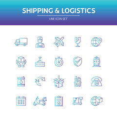 Shipping Logistics Line Icon