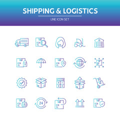 Shipping Logistics Line Icon