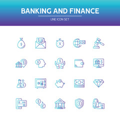 Banking and Finance Line Icon