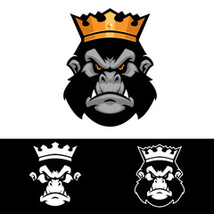 King of gorilla the primate animal Logo template