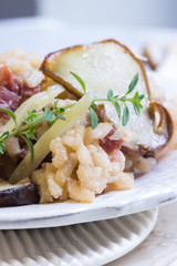 Steinpilz mit Risotto, Nahaufnahme