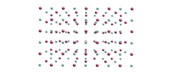 Fototapeta premium Molecular structure of sodium chloride on white background