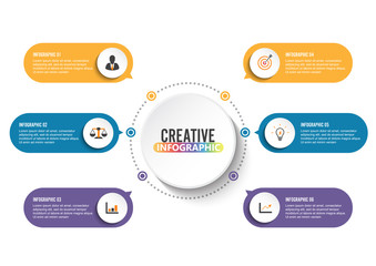Business data visualization. Process chart. Abstract elements of graph, diagram with steps, options, parts or processes. Vector business template for presentation. Creative concept for infographic.