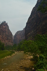 Nice Desfuladero With A Sinuous River Full Of Water Pools Where You Can Take A Good Bath In The Park Of Zion. Geology Travel Holidays June 25, 2017. Zion Park. Springdale. Utah. USA.EEUU.