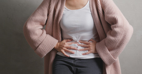 Woman suffer from stomach pain