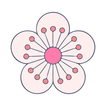 pink flower blossom simple design clip art preview