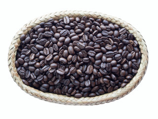 Black coffee seed in basket