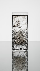 cristal glass with black ink