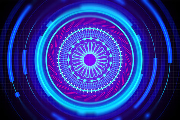 Cyberspace, biometrics and communication concept