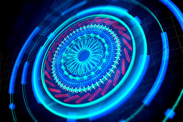 Cyberspace, biometrics and network concept