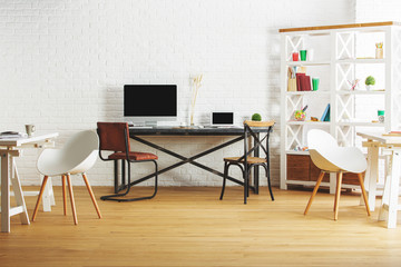 New interior with workplace