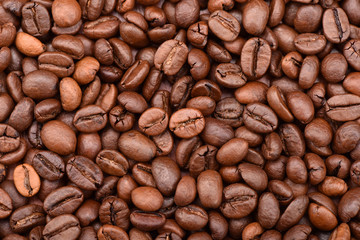 Roasted coffee beans, can be used as a background.